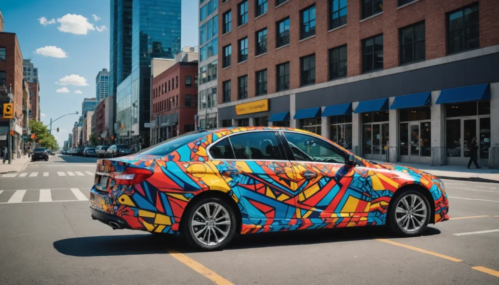 Aperçu d'une finition de covering spécial sur une auto